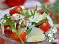 Салат с морепродуктами, пармезаном и рукколой ингредиенты
