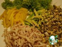 Легкий салат с проростками маша и кальмарами ингредиенты