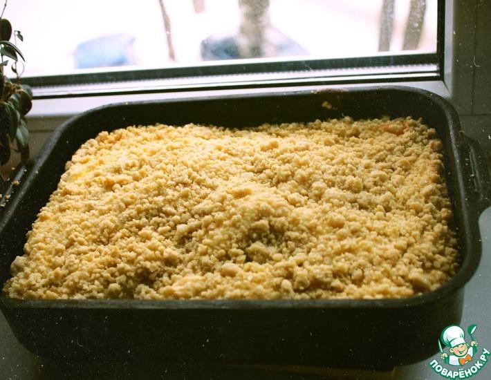 Рецепт: Творожный пирог из песочного теста