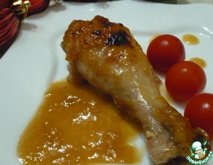 Рецепт: Куриные голени в имбирно-апельсиновом соусе