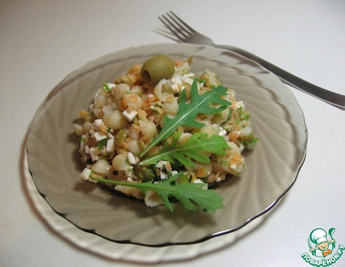 Рецепт: Салат с макаронами и чечевицей