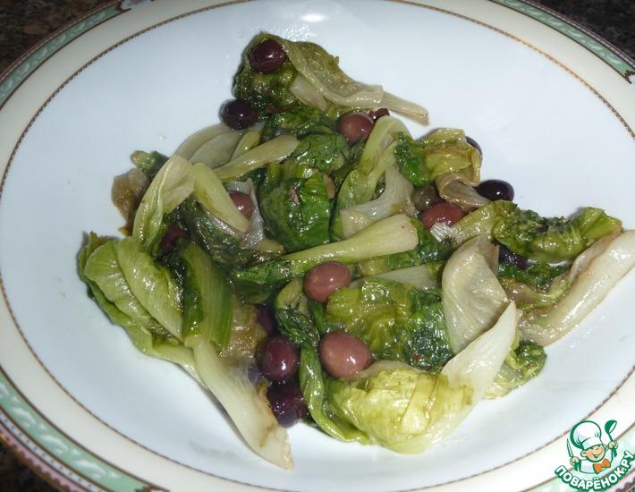 Рецепт: Скарола с анчоусами и оливками