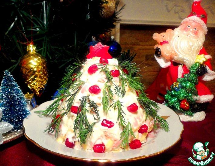 Рецепт: Салат Новогодняя елка