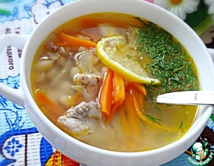 Рецепт: Рыбный суп с белой фасолью