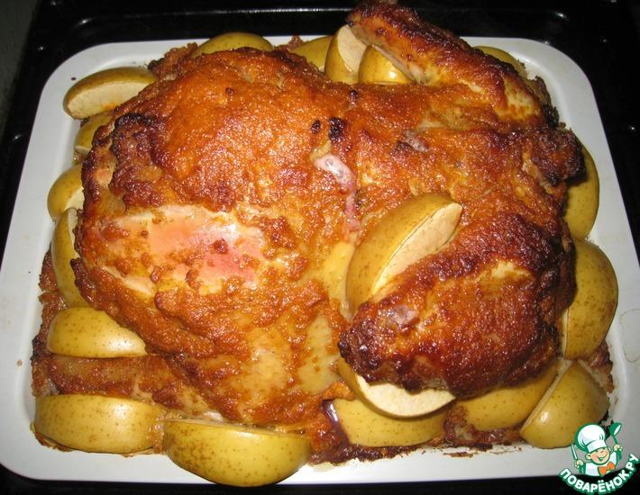 Рецепт: Курица с рисом и яблоками