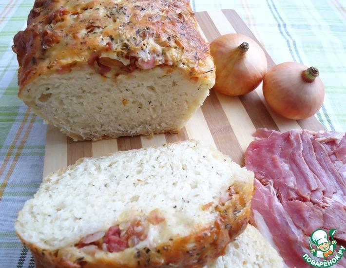 Рецепт: Хлеб с луком, беконом и сыром