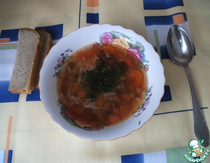 Рецепт: Овощной суп с фасолью и рисом