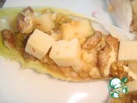 Закуска из карамельной груши с пшенкой, грецкими орехами и сыром в листиках цикория Мечта Солдата ингредиенты