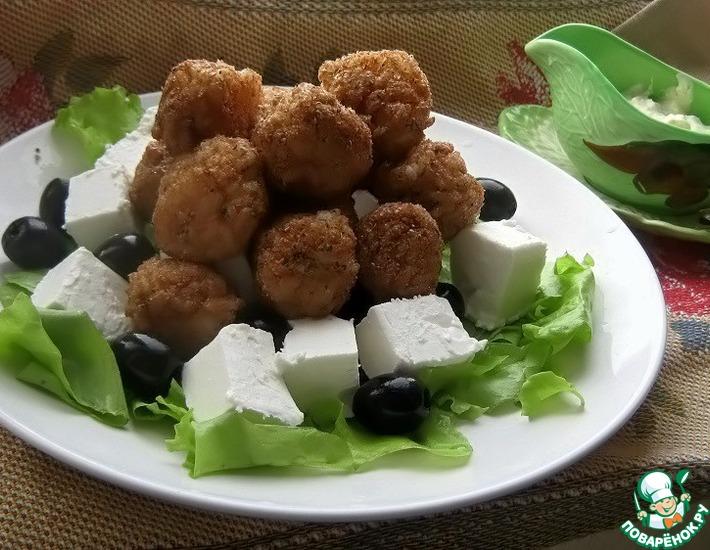 Рецепт: Вегетарианский салат с рисовыми шариками