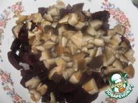 Салат свекольный с маринованными грибами и орехами ингредиенты