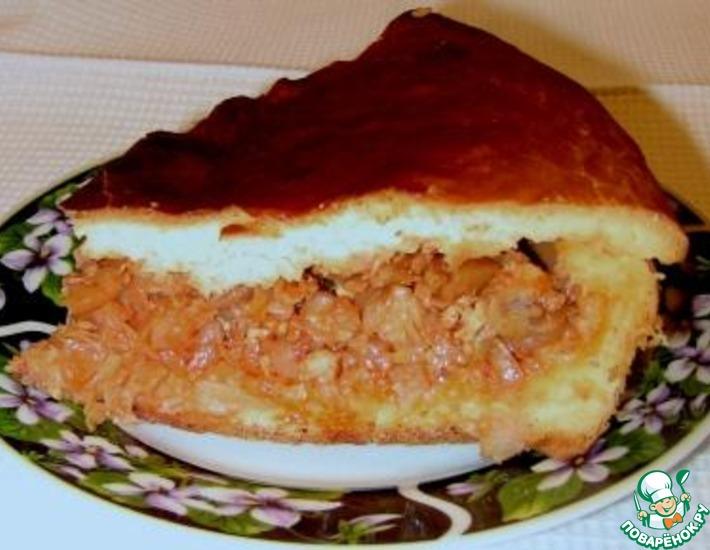 Рецепт: Пирог с рыбой и капустой