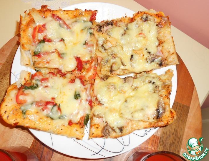 Рецепт: Пицца на два вкуса