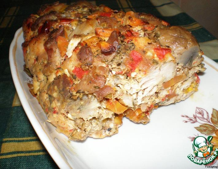 Рецепт: Куриная запеканка с грибами и овощами
