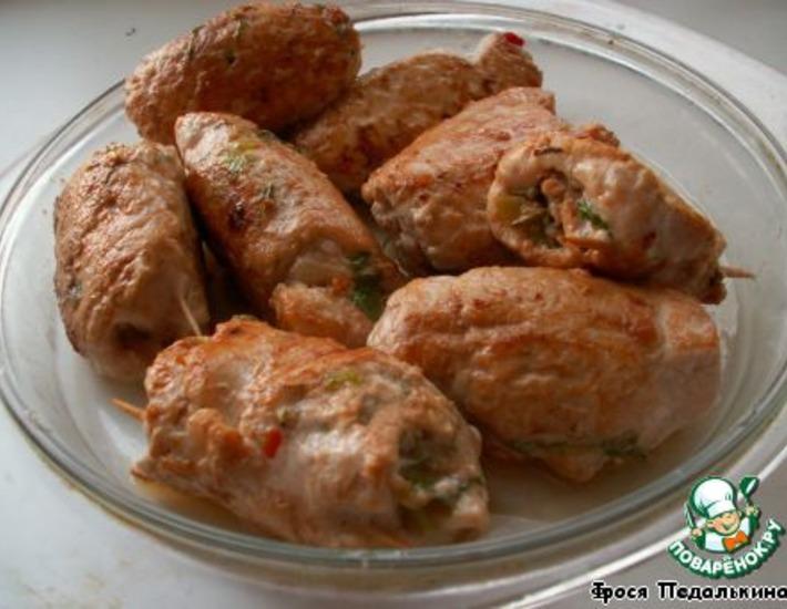 Рецепт: Куриные роллы на азиатский манер
