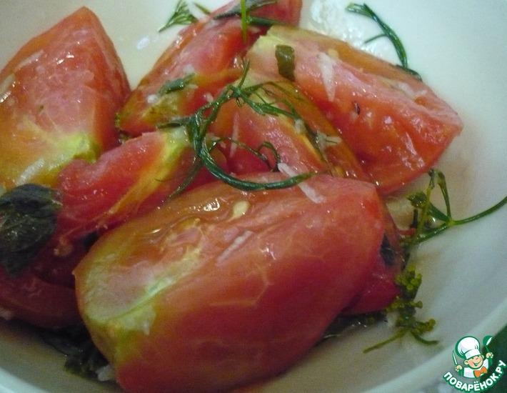 Рецепт: Маринованные помидоры холодным способом