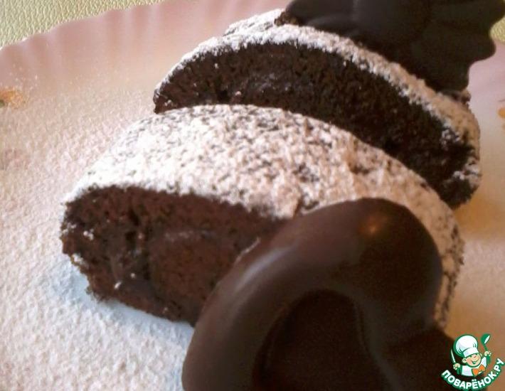 Рецепт: Бисквитный шоколадный рулет