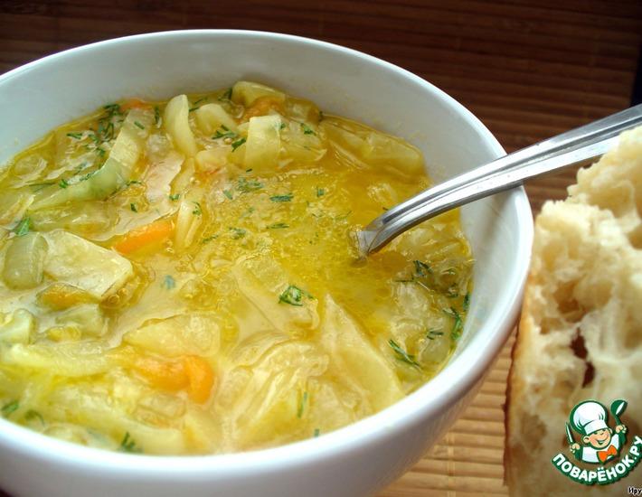Рецепт: Луковый суп с капустой и лимоном