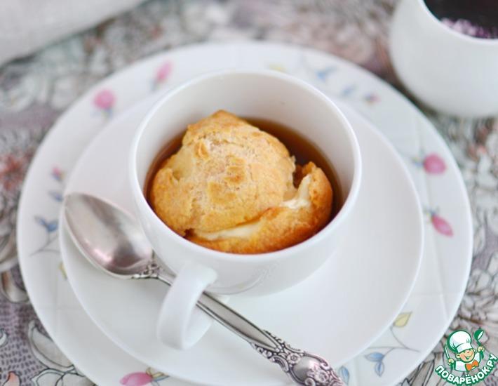 Рецепт: Заварные булочки с кофейно-ванильным соусом-карамель