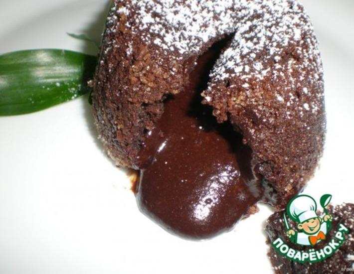Рецепт: Пирожное Шоколадный вулкан
