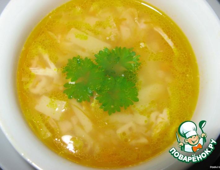 Рецепт: Куриный суп Рыжик с жареной вермишелью