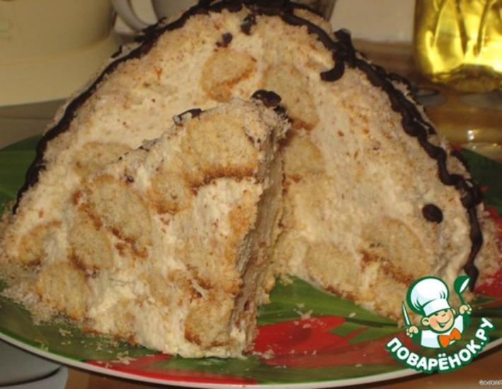 Рецепт: Торт «Кокосовая горка – «А-ля Рафаэлло»