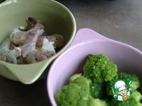 Куриные корзинки с моцареллой, креветками и брокколи ингредиенты