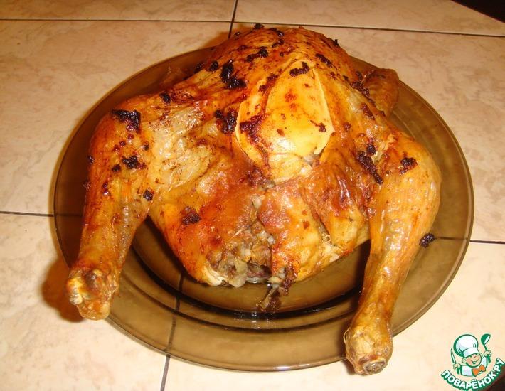 Рецепт: Курица, фаршированная гречкой