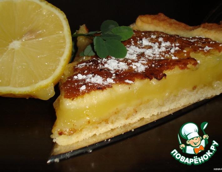 Рецепт: Лимонный пирог фасон Крем-брюле
