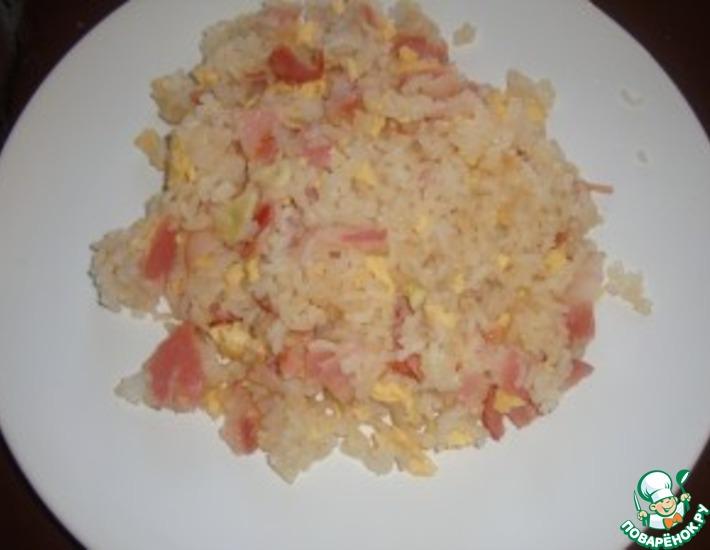 Рецепт: Жареный рис с яйцом и беконом