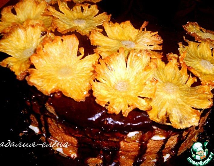 Рецепт: Цветы из ананаса
