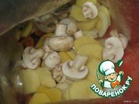 Картофель с печенью и грибами в рукаве ингредиенты