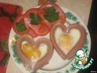 Сосиски с яйцами Завтрак для любимого ингредиенты