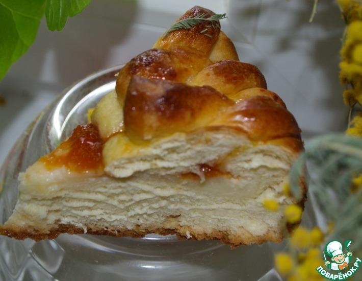 Рецепт: Пирог со сливочным сыром и вареньем