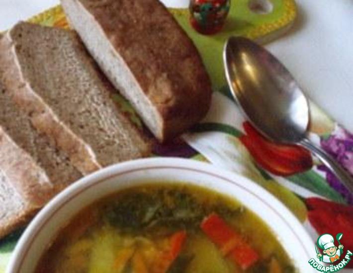 Рецепт: Мясной суп из шпината и перца