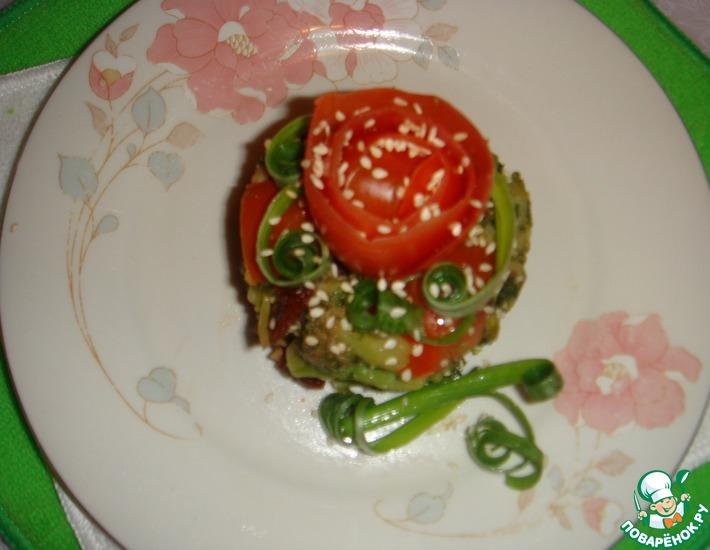 Рецепт: Салат с брокколи и вялеными помидорами
