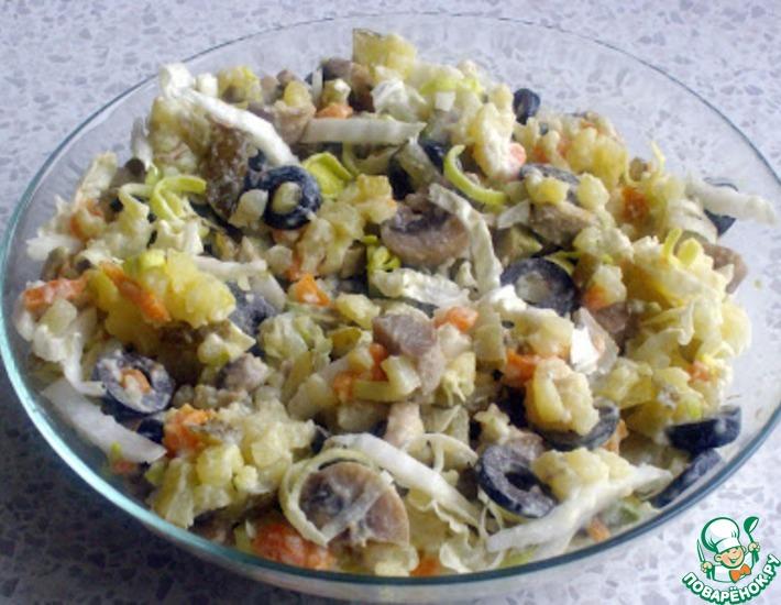 Рецепт: Постный салат Оливье