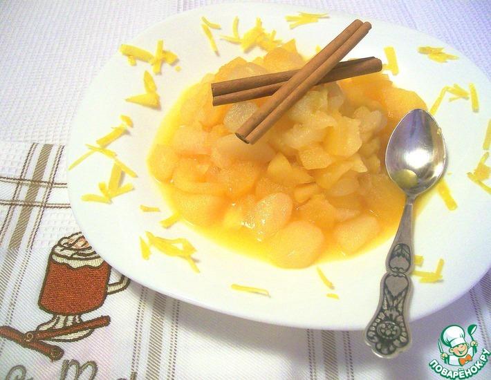 Рецепт: Яблочно-грушевое компоте с апельсинами
