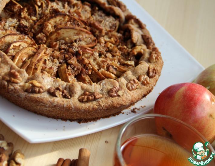 Рецепт: Постный пирог с яблоками