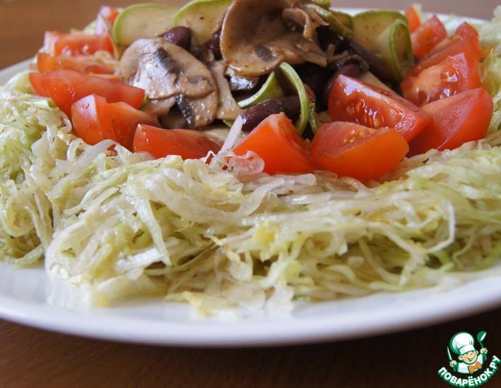 Рецепт: Смешанный салат под соусом винегрет