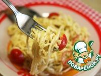 Спагетти с миндалем и помидорами черри ингредиенты