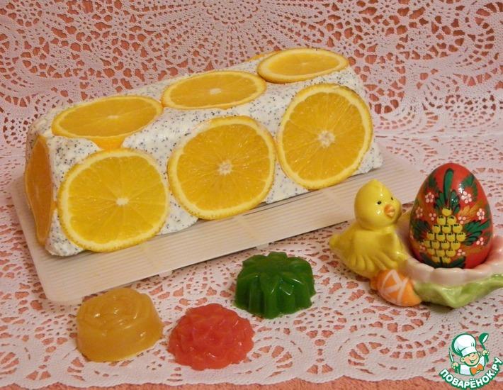 Рецепт: Творожный торт с апельсинами Белоснежка