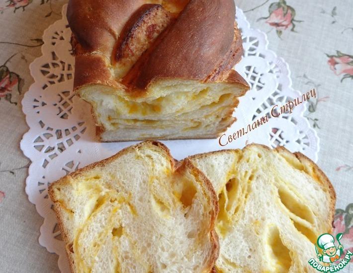 Рецепт: Сладкий мраморный тыквенный хлеб