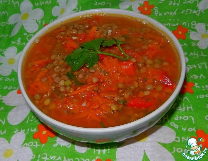 Рецепт: Томатный суп с чечевицей