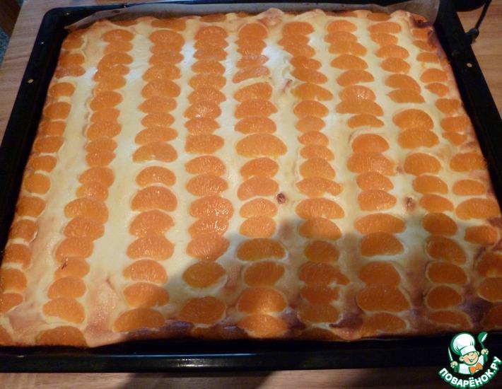 Рецепт: Творожный пирог с мандарином