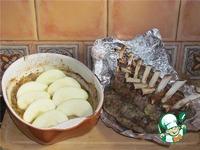 Каре ягнёнка с тушёной квашеной капустой и яблоком ингредиенты