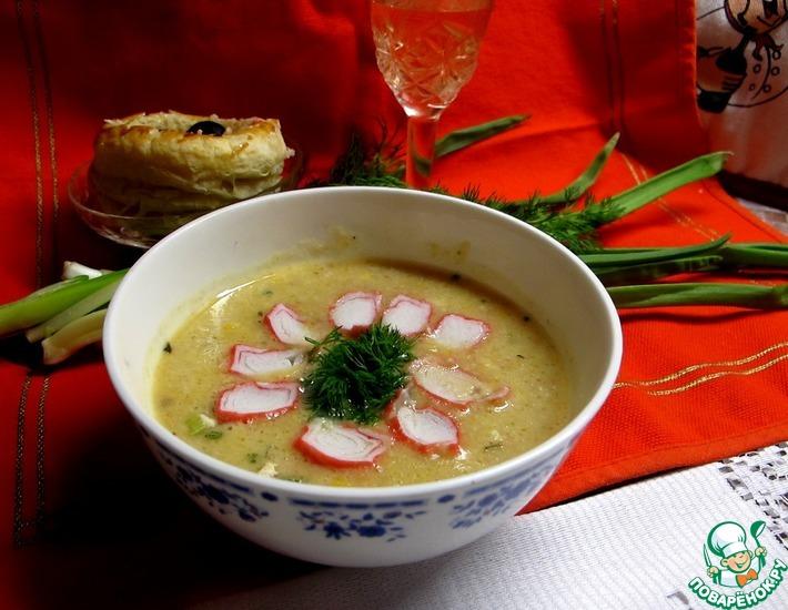 Рецепт: Крабово-сырный крем-суп