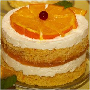 Десерт Баварезе с горячими апельсиновыми дольками