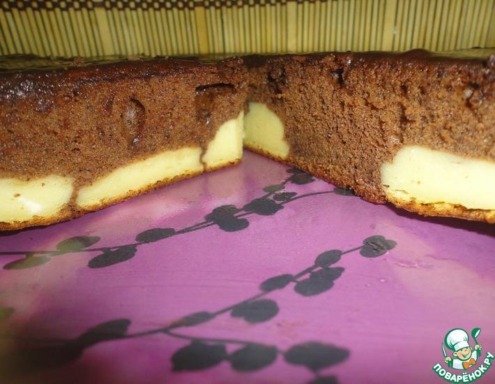 Рецепт: Шоколадно-творожный пирог