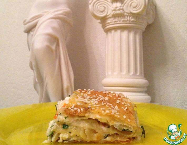 Рецепт: Греческий пирог с брынзой и зеленью (Тиропита)