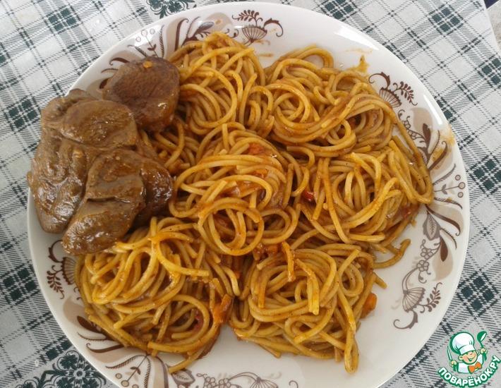 Рецепт: Телятина Коккинисто со спагетти